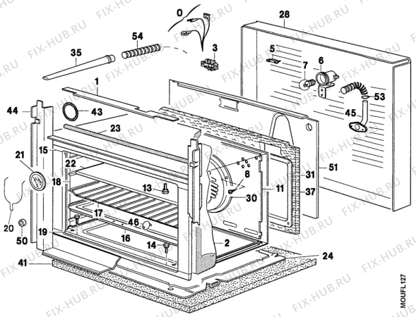 Взрыв-схема плиты (духовки) Electrolux EOB240/2 - Схема узла Electrical equipment